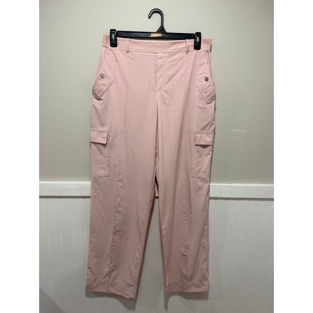 Athleta Straight Leg Pants Cargo Coquette Athleisure Light Pink Women Sz 14